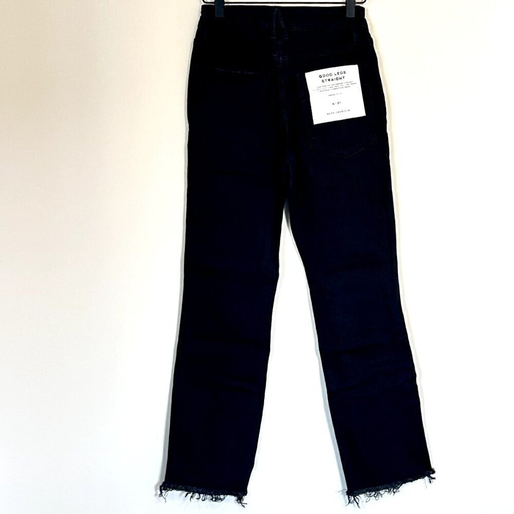 NWT Good American Black Good Legs Straight Fray Hem Jeans - Size: 4 - Picture 9 of 9